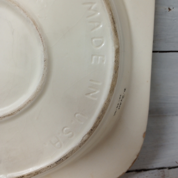 Vintage Mid Century  MCM Floral Square Ashtray with Gold Accents. - Picture 6 of 10